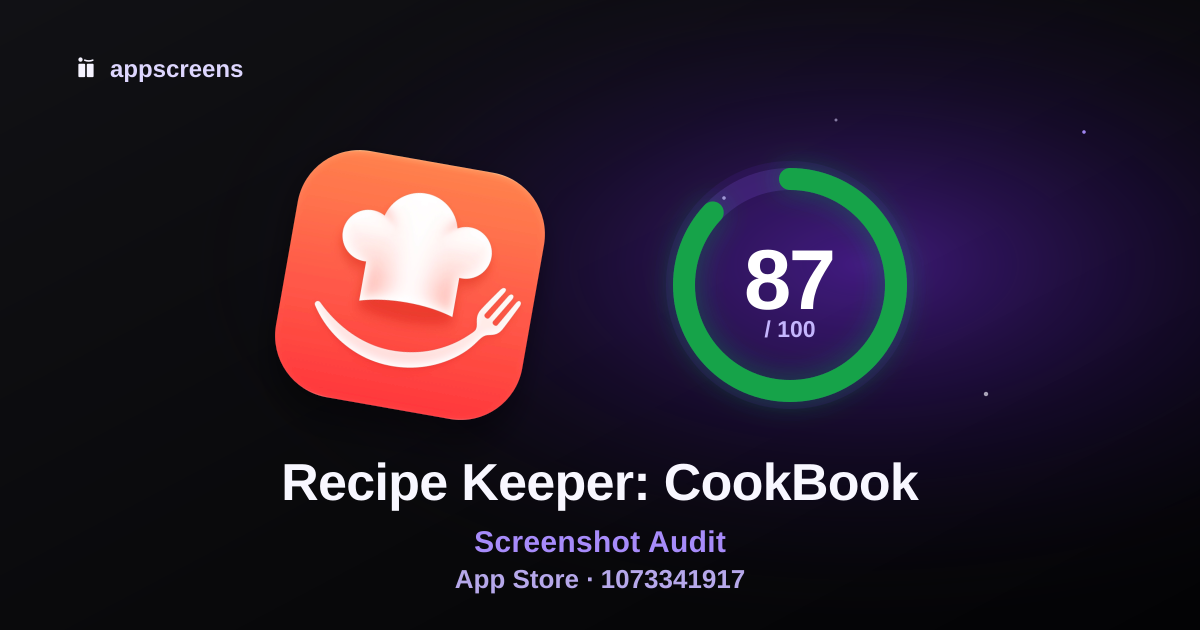 Cookbook Manager App Store ASO score preview