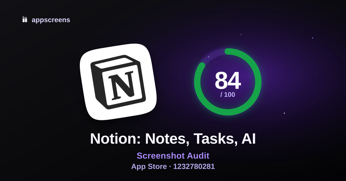 Notion App Store ASO score preview