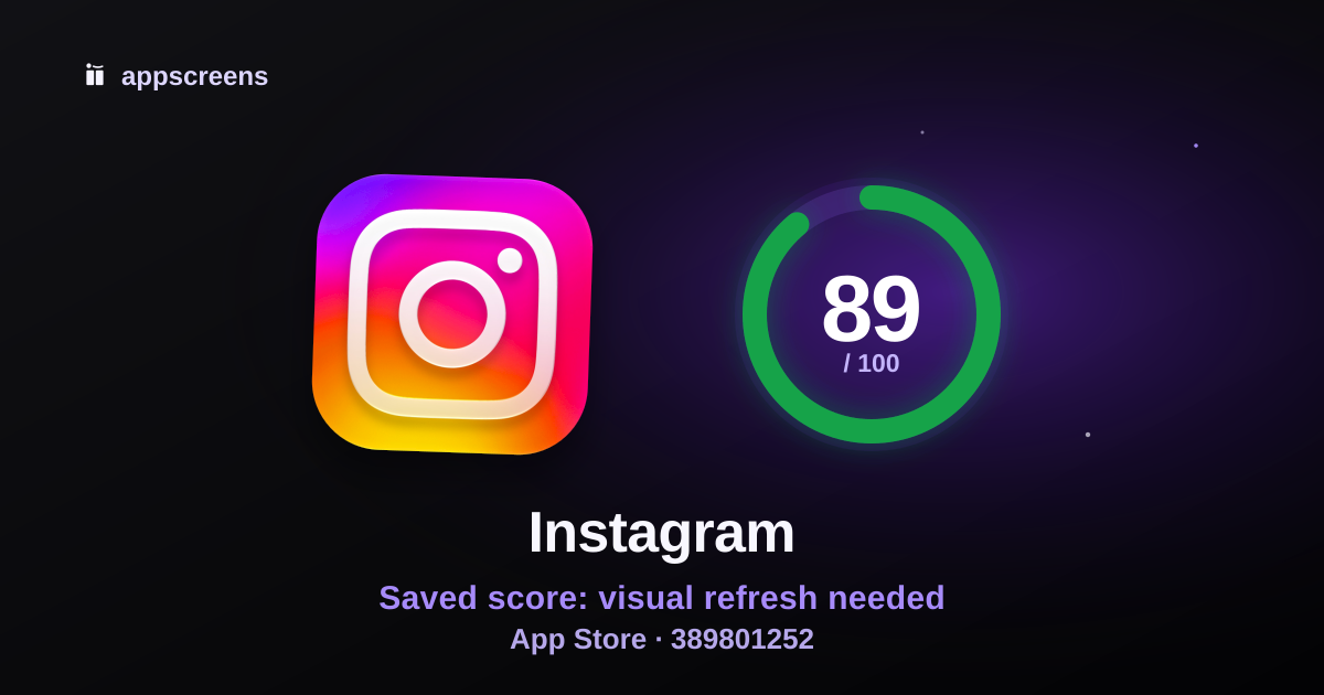 Instagram App Store ASO score preview