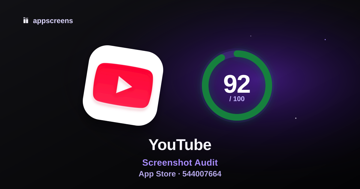 YouTube App Store ASO score preview