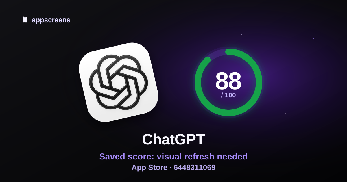 ChatGPT App Store ASO score preview