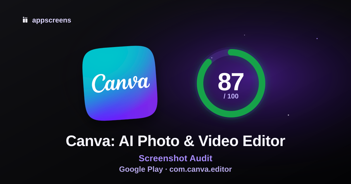 Canva Google Play ASO score preview