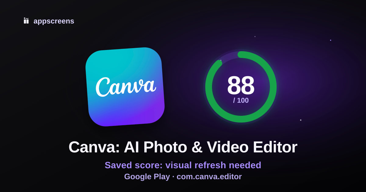 Canva Google Play ASO score preview