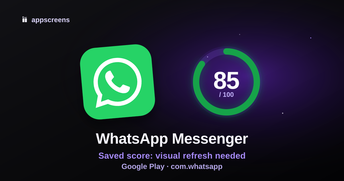WhatsApp Google Play ASO score preview