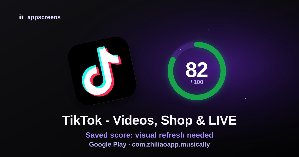 TikTok Google Play ASO score preview