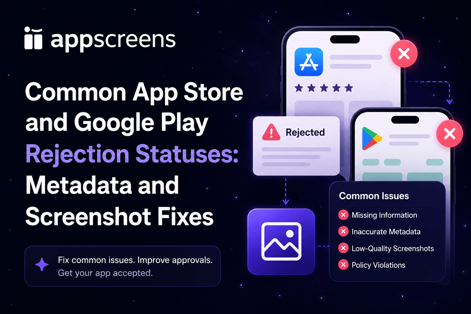 Common App Store and Google Play Rejection Statuses: Metadata and Screenshot Fixes