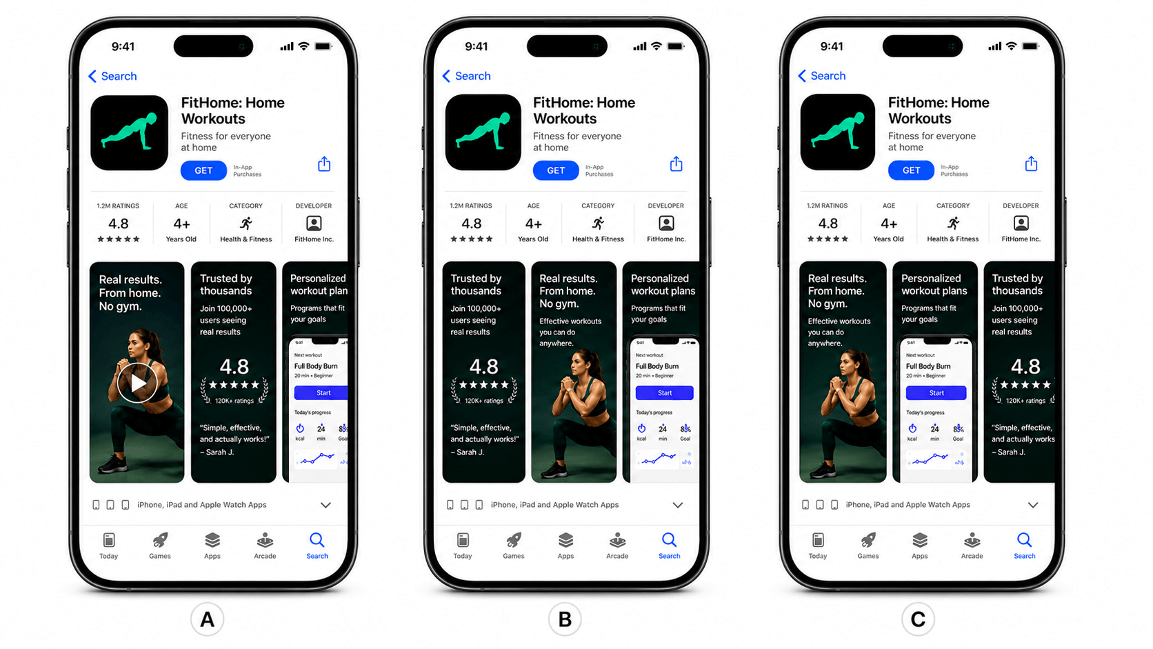 App preview poster frame followed by App Store screenshot slots in order.