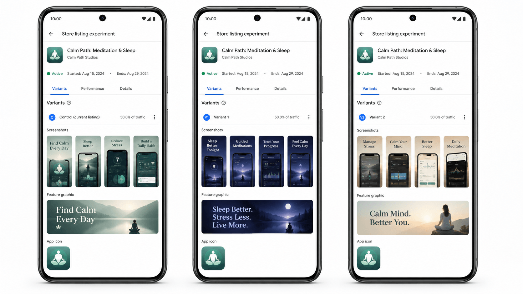 Google Play listing asset diagram showing where the app icon, screenshot carousel, and feature graphic influence the install journey.