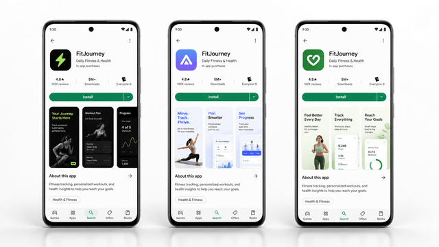 Google Play screenshot maker variants for listing experiments