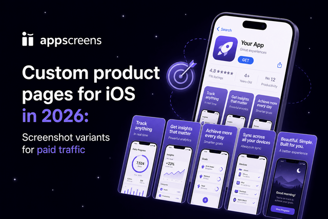 Custom Product Pages for iOS in 2026: Screenshot Variants for Paid Traffic and Search Intent