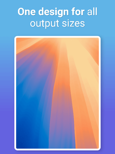 Tablet preview of the same AppScreens design, with a wider device frame and different caption line breaks.